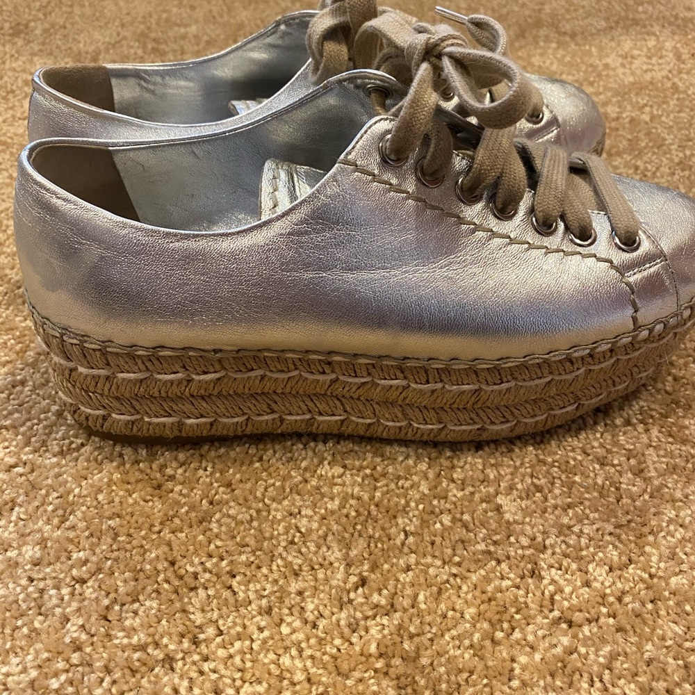 Platform Espadrille Sneaker In Silver